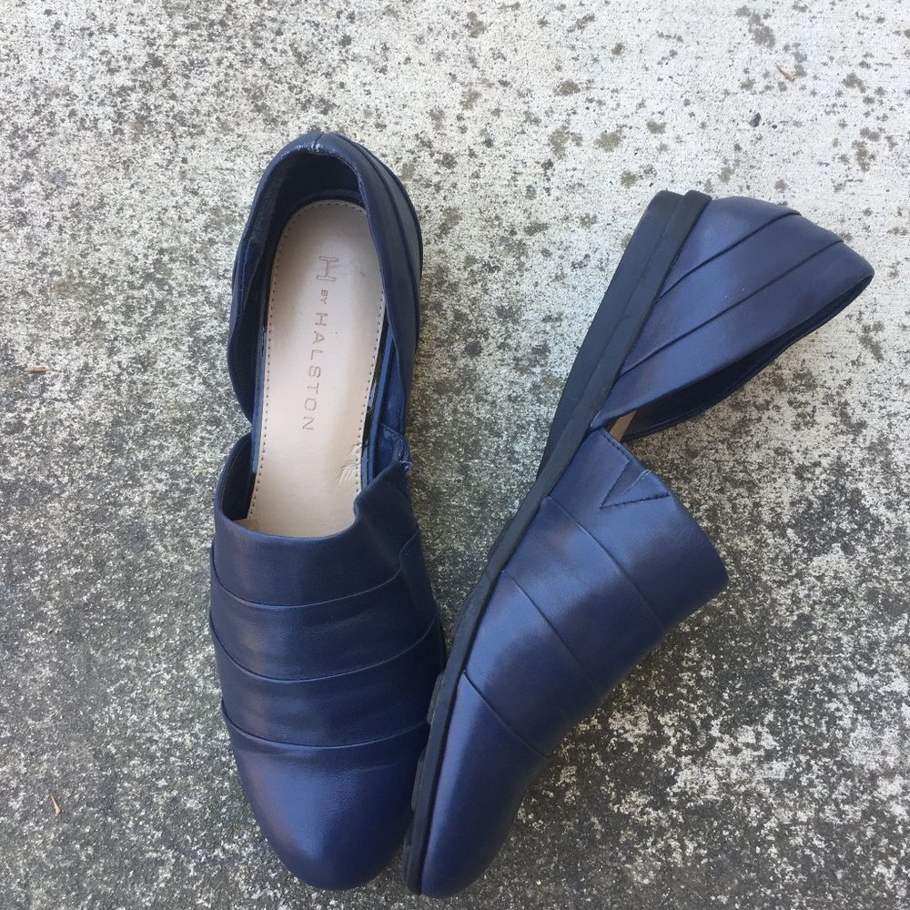 NWOB H by Halston Elisa Leather SlipOn Shoes, size